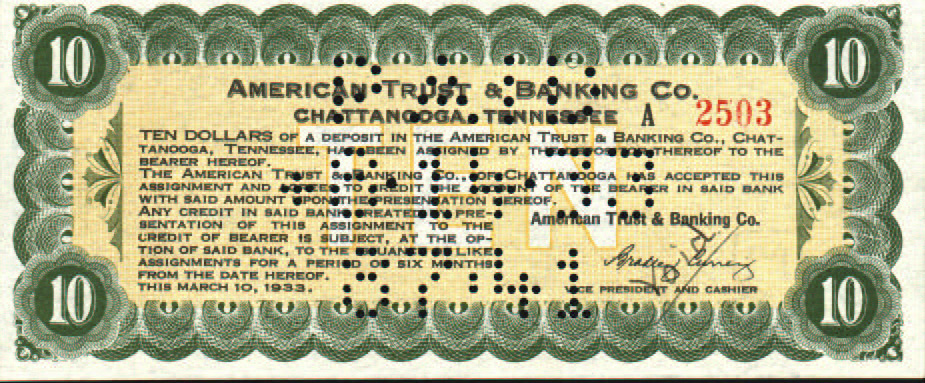 American Trust $10 script