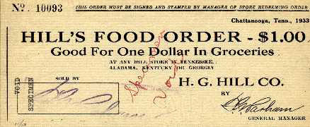 H G Hills Grocery Depression Script